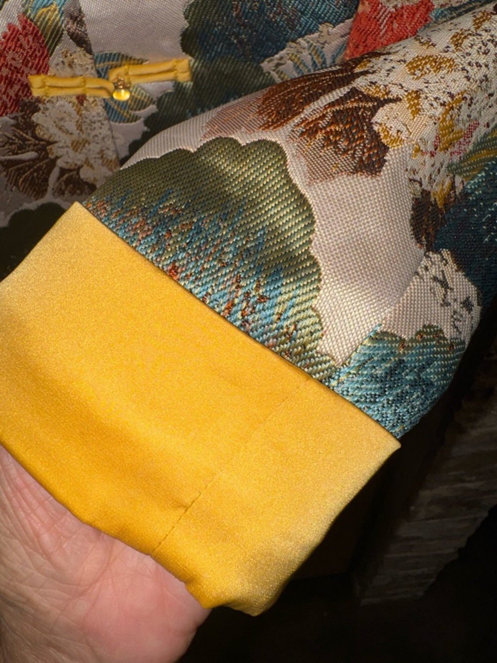 Floral Brocade Mandarin Collar Jacket in Multi-Color - Picture 5 of 10